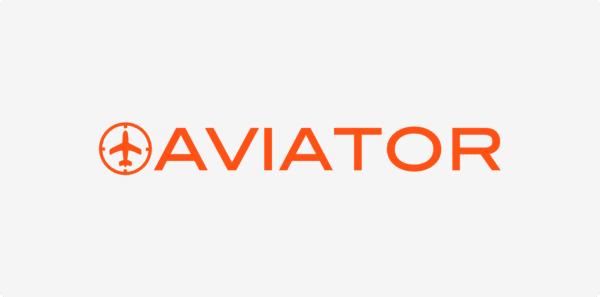 A white background with the word " aviator " written in orange.