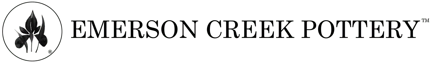 Emerson Creek Pottery logo with flower design.