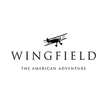 Biplane logo with "Wingfield: The American Adventure".