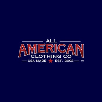 All American Clothing Co logo, USA made.