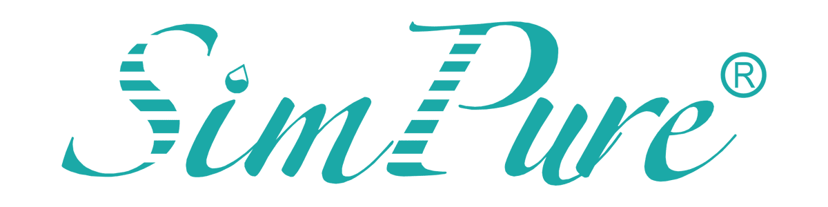 SimPure logo with stylized text design.