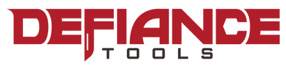 Defiance Tools logo in red and black.