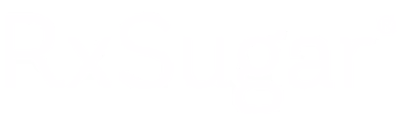 RxSugar logo on a black background.