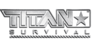 Titan Survival logo in metallic design.