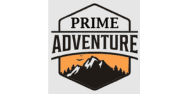 Prime Adventure logo with mountain silhouette.