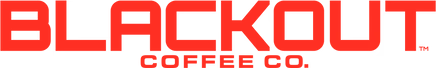 Blackout Coffee Co. logo in red text.