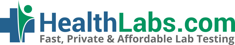 HealthLabs.com logo with tagline for lab testing.