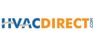 HVAC Direct logo with blue and orange text.