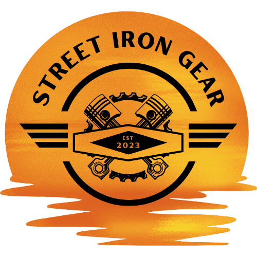 Street Iron Gear logo with sunset background.