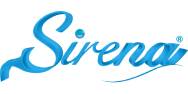 Sirena logo in blue stylized font.