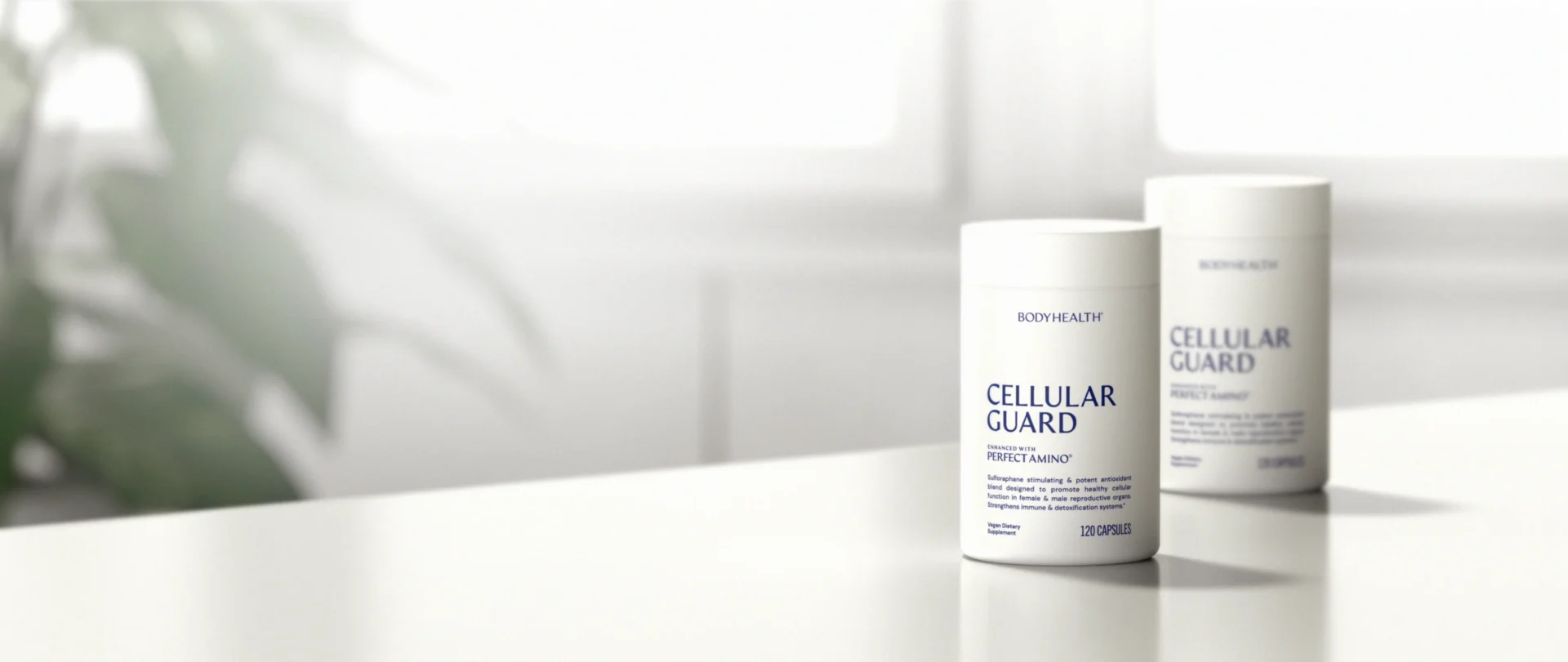 Skincare products on a white surface.