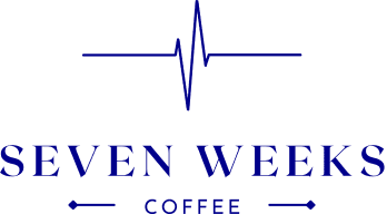 Seven Weeks Coffee logo with heartbeat line.