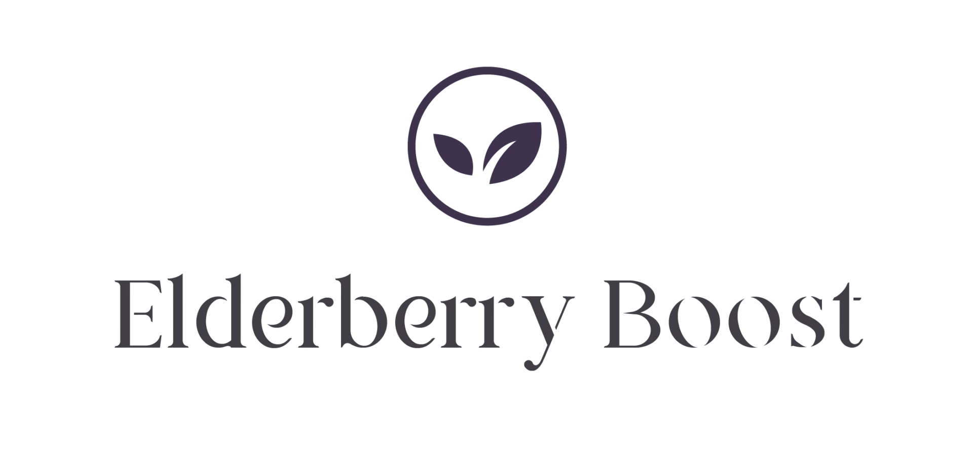 Elderberry Boost logo with leaf design.