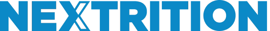 Blue "NEXTRITION" text on black background.
