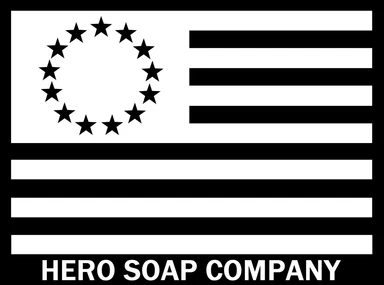 Hero Soap Company logo with stars and stripes.