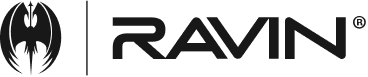 Ravin logo with stylized emblem design.