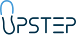 Upstep logo with footprint design.